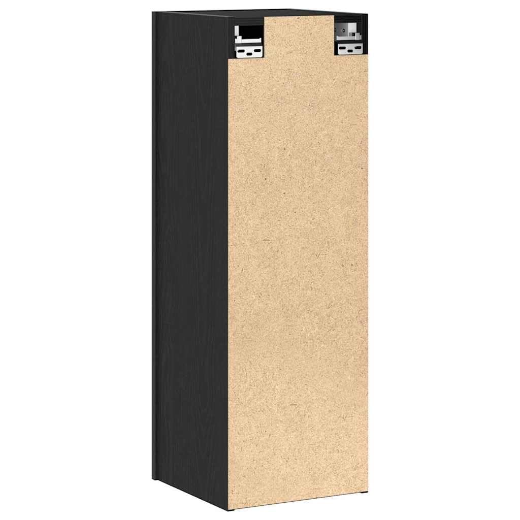 vidaXL Wand-TV-Schrank Schwarz Eichen-Optik 30,5 x 30 x 90 cm, Moderne Wohnzimmerschränke, Wand-TV-Möbel, rechteckige Medieneinheit, schickes Design, Platzsparende Lösung