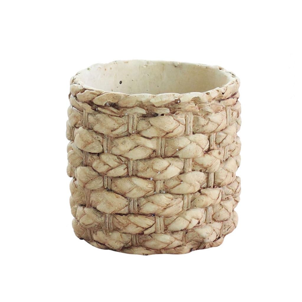 Gelasige C Flower Pots Woven Ement Flower Pot Green Plant Set Pot Bamboo Woven Pot Plant Pot Ement Flower Pot With Drainage Holes Outdoor Flower Pots(C)