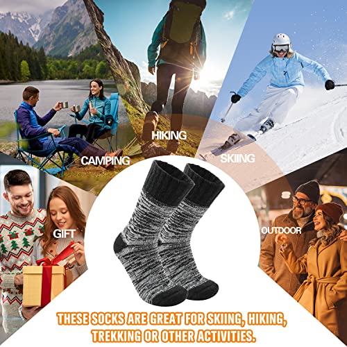 Image of 3 Pairs Warm Thermal Socks for Women & Men Winter Ski Thick Boot Insulated Socks for Cold Weather