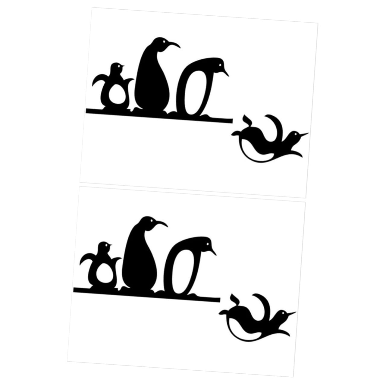 Pegatinas de pingüino para interruptor vinilo decorativo estético de PVC negro pack de 2