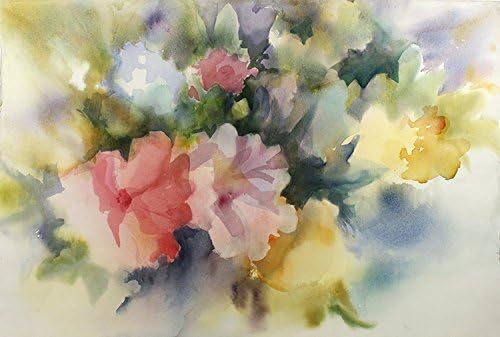 Dreaming of Flowers, A Semi-Abstract Watercolor Suggestive of Lilies or Petunias, Various Sizes