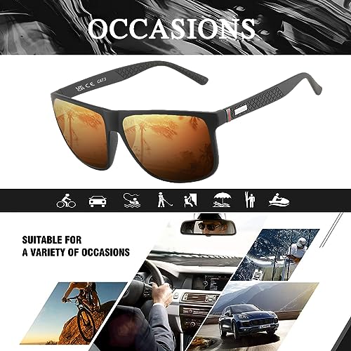 Perfectmiaoxuan Óculos de sol polarizados para homens/mulheres; armação leve; lentes piloto HD; ócul
