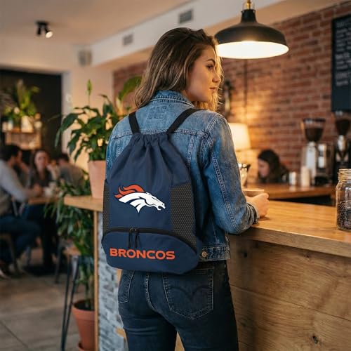 Image of NFL Denver Broncos Cinch Bag - Standard Logo Drawstring Backpack