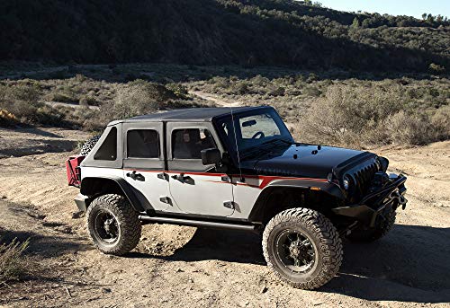 RAMPAGE PRODUCTS Trailview Fastback Soft Top for Jeep Wrangler JK | Tinted Windows, Sail Cloth, Black Diamond | 139935 | Fits 2007-2018 Jeep Wrangler JK 2-Door