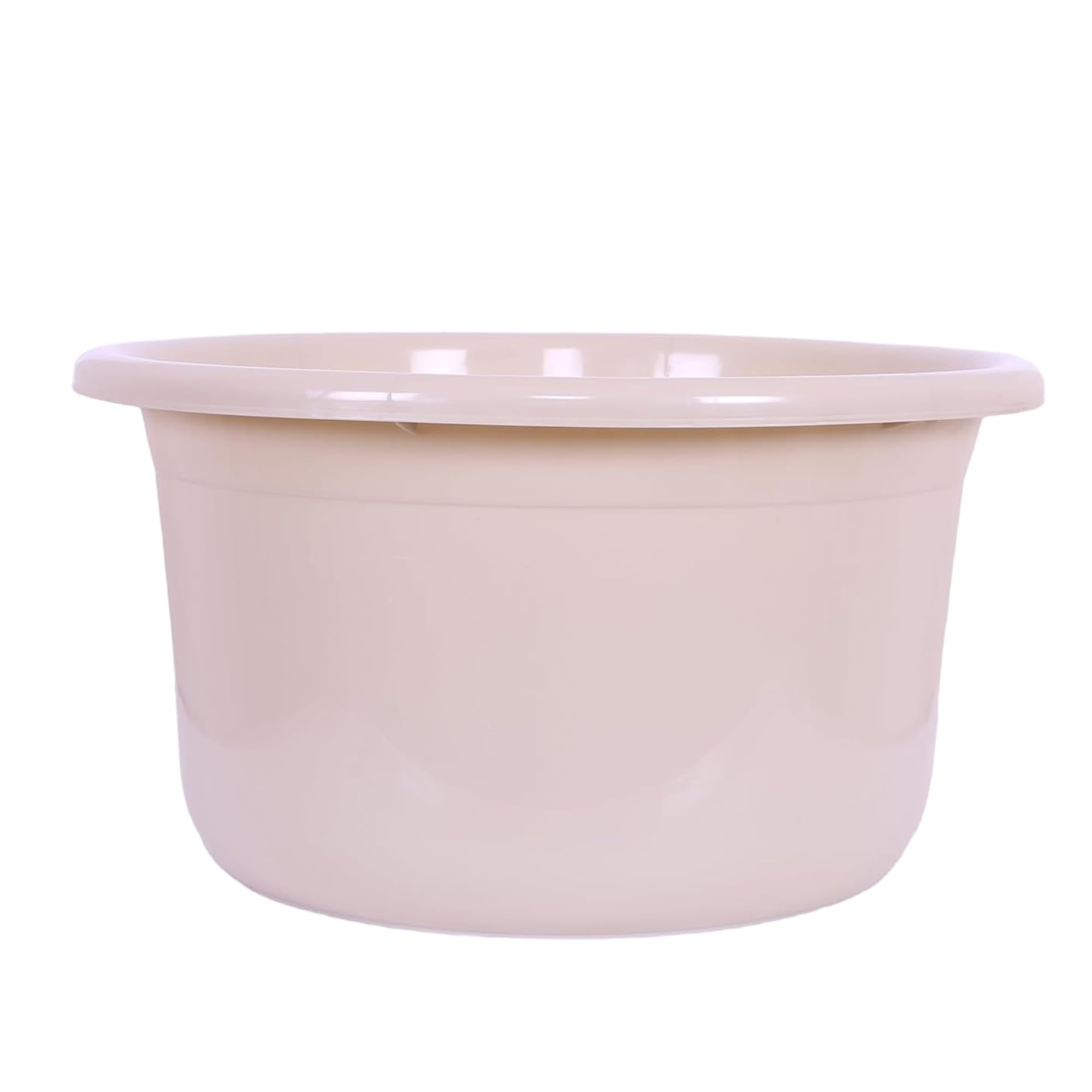 Kuber Industries Plastic Tub | Bath Tub of Bathing & Washing | Tub for Bathroom | Bathtub for Baby | Lightweight & Durable Water Tub | 25 LTR | Beige-image-1