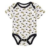 DC Comics Boys' Baby Batman Onesies Short Sleeve Bodysuit Bat Logo Printed, Grey/Black/White, 3-6 Months