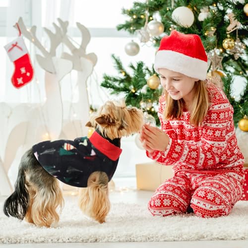 Shinylin 6 Pack Fleece Dog Sweater with Leash Ring Winter Dog Clothes for Small Medium Pets Pullover Vest for Walking Warm Soft Puppy Outfit for Cold Weather Christmas Pet Apparel(Xs,B Style) - Image 7