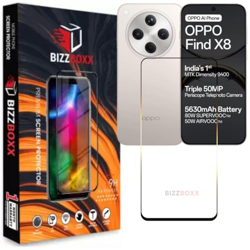 Image of Compatible With OPPO Find X8 5G Tempered Glass Screen Protector Guard With Precise Edges - High Definition, Easy Install, Anti-Fingerprint Screen Guard (Find X8, X 8) - Pack of 1