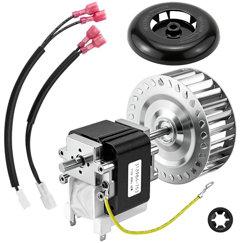 318984-753 Inducer Motor Assembly & LA11AA005 Blower Wheel Compatible with Carr-ier Bry-ant Pay-ne Ja-kel Furnaces Replaces HC21ZE117 HC21ZE114A LA11AA004 Furnace Draft Inducer Motor By Fetechmate