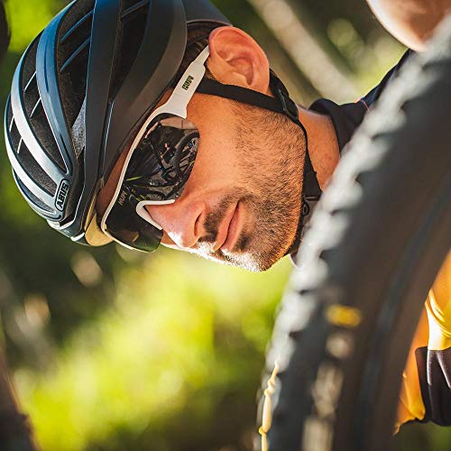Óculos de Sol para Ciclismo e Corrida Hupi Pacer Branco/preto - Lente Preto, Cor: Branco/preto