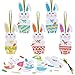DKINY 12 Lapins de Pâques avec Autocollant pour Enfant Bricolage - Décoration Pâques à Suspendre en EVA - Loisir Créatif de Pâque pour Enfants Fête Party DIY Activité Jeux Paque