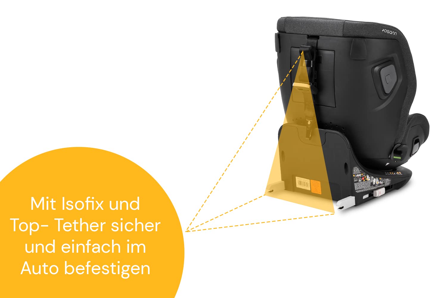 OSANN - Seggiolino Auto Girevole Flame 360 Isofix I-Size - 40-150 cm - Grigio - 14 Posizioni - Imbracatura a 5 punti, cintura a 3 punti, rivolto in avanti/rivolto all'indietro