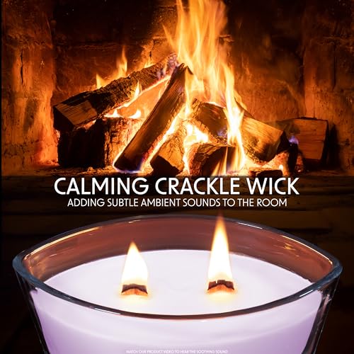 DECO EXPRESS Scented Candles, Double Wick Crackle Candles, Long 50 Hours Burn Time, Calming & Cosy Home Decor, Birthday - Image 2