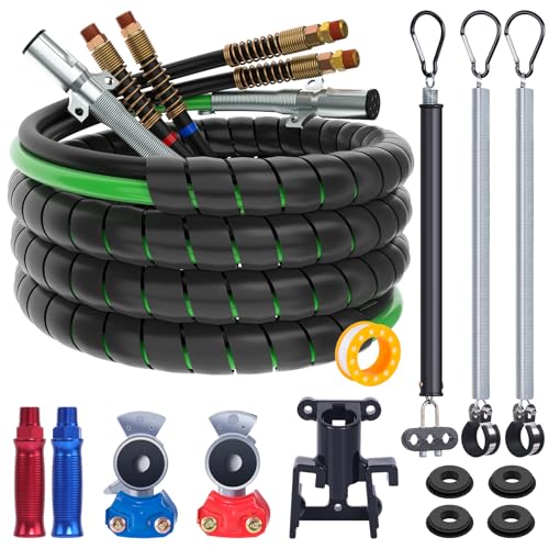 Air Line Relocation - Fontaine-Modified 2020-2023 Elgin Crosswind 1 & Elgin Whirlwind 1 Sweepers 3 CheeMuii 15 FT Semi Truck Air Line Kit with Gladhands, Air Line Holder, Springs & 7 Way Trailer Cord