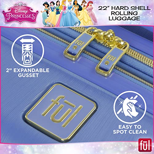 Ful Disney Princess Cinderella Carry-On Rolling Suitcase, Hardside Travel Luggage With Spinner Wheels, 22 Inches, Blue #TOP4
