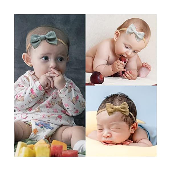 Baby Girl Headbands and Bows, Newborn Infant Toddler Nylon Elastics Hairbands Hair Accessories by VISBL – Bild 7