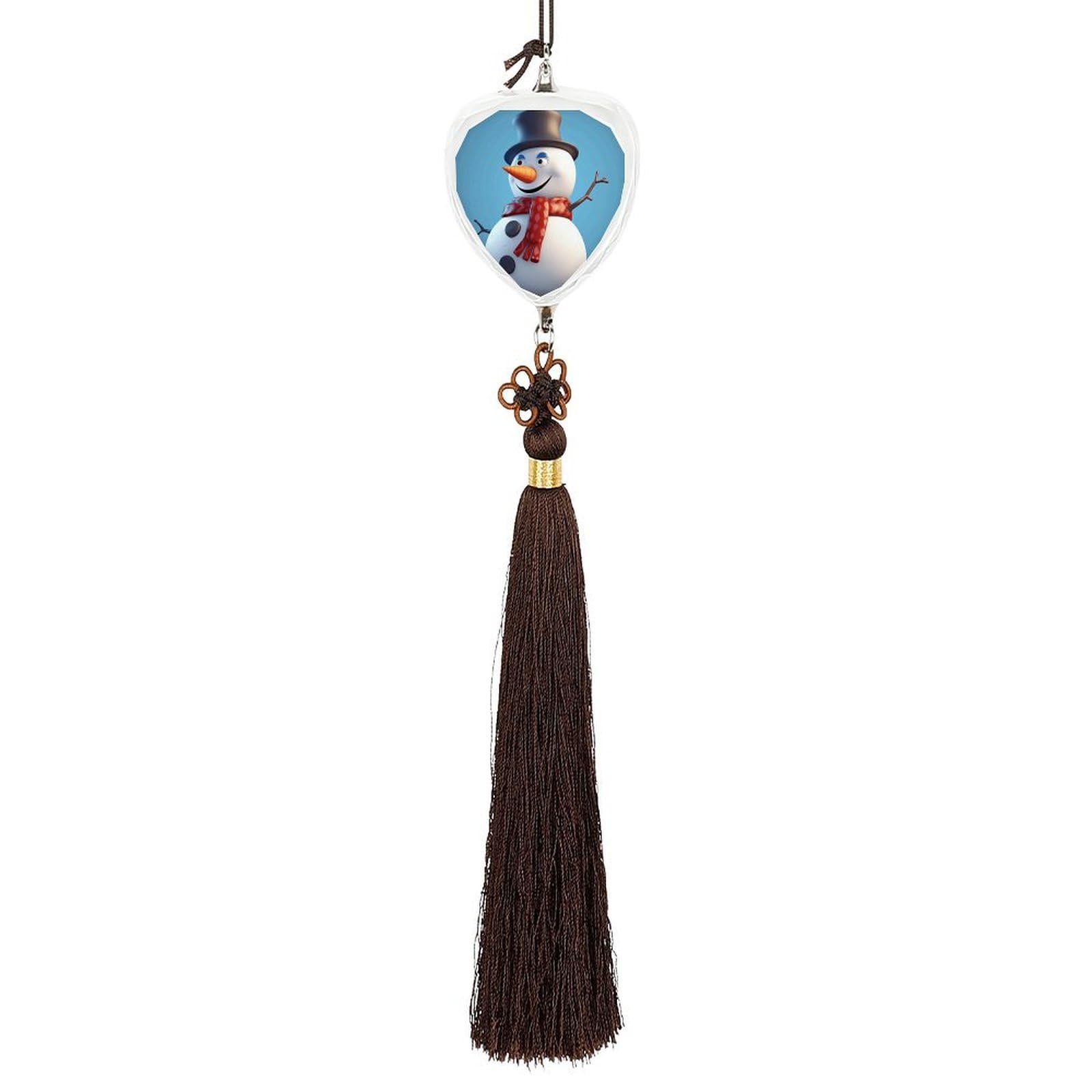 Crystal Car Pendant Charms Love Crystal Rear View Mirror Charms Snowman's Embrace Auto Hanging Interior Ornament Pendant Car Interior Accessories for Women Men Auto Decor