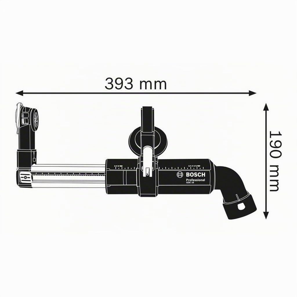 Bosch PRO Staubabsaugung GDE 16 CYL (Bohrdurchmesser max. 16mm, maximale Bohrtiefe 120mm, kompatibel mit vielen Bosch Schlagbohrmaschinen)