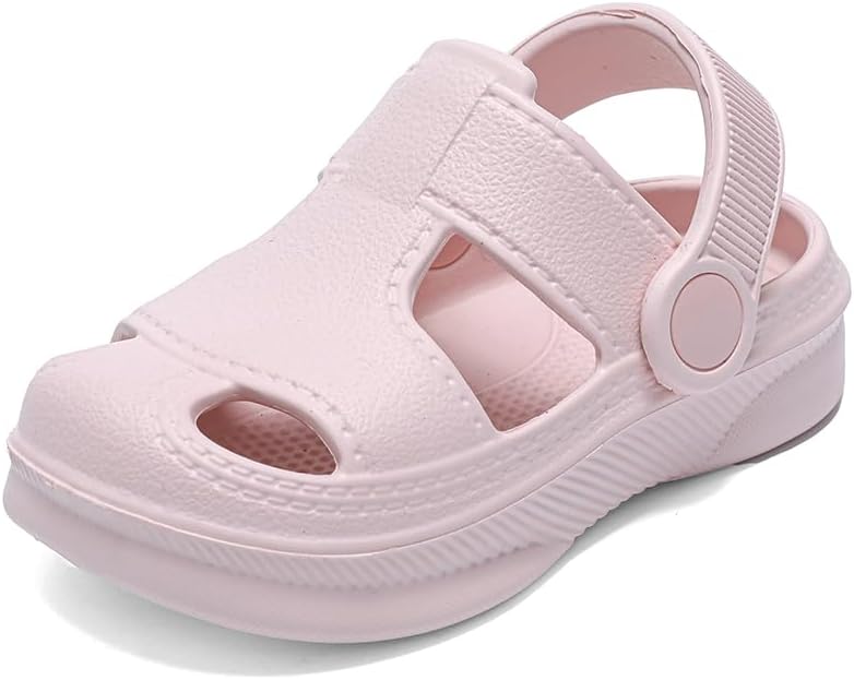 Baby Boys Girls Sandals,Infant Soft Anti-Slip Closed Toe Summer Shoes,Toddler Garden Water Beach Pool Lightweight EVA Clogs For Outdoor (0, A201 Pink, Toddler, 18 Months, Age Range, US Footwear Size System, 24 Months, Medium)