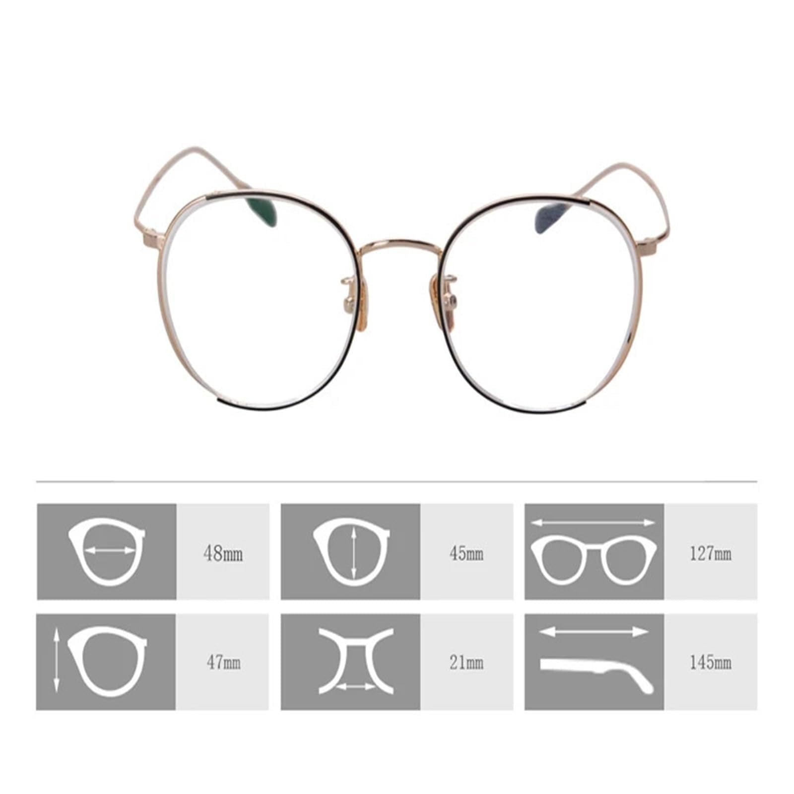 Occhiali Rotondi Montature for Occhiali in Acetato Occhiali da Nerd Unisex Occhiali da Lettura for Computer in Acciaio Inossidabile Accessori for Occhiali da Lettura(Bruin)