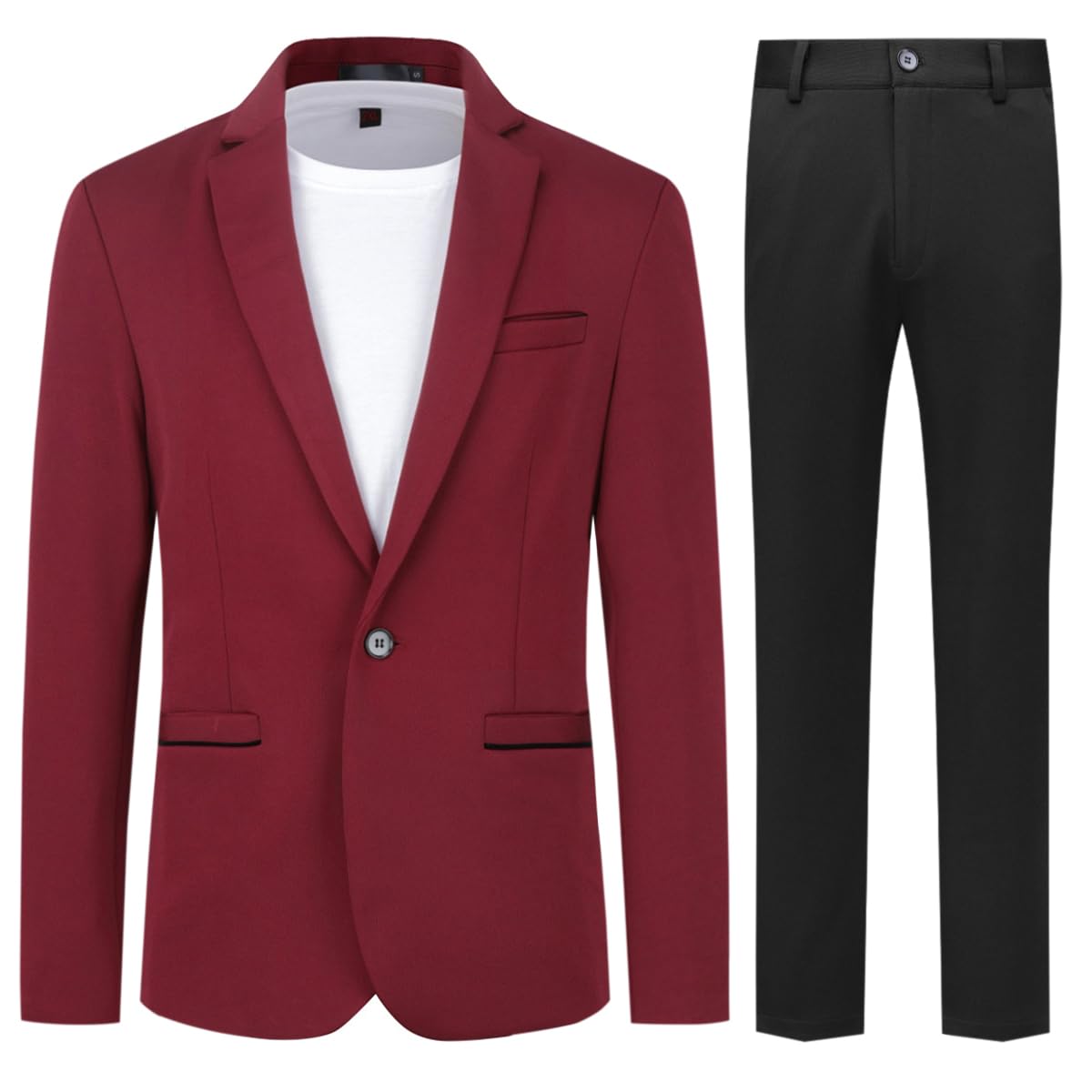 Allthemen Abito da Uomo 2 Pezzi Completo da Uomo Slim Fit Abito da Sposa con Un Bottone Elegante