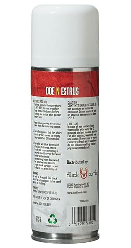 Hunters Specialties Buck Bomb Synthetic Doe 'N Estratus Aerosol | Deer Buck Lure Hunting Primetime Scent for Hunting, 6.65 Oz