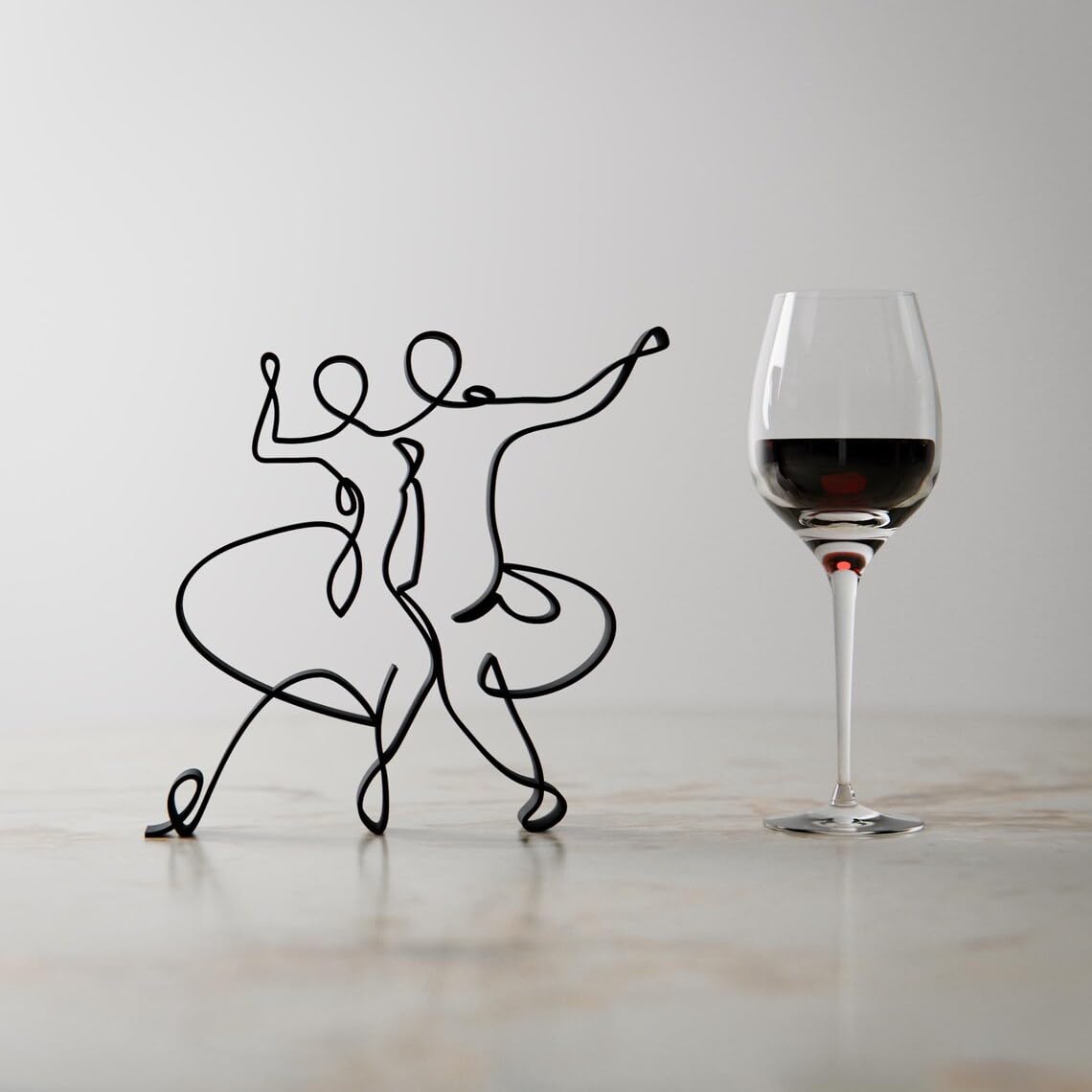 EROTNGO Minimalist Salsa Dancers Line Art Sculpture | Unique Home Decor Accent | Artistic Salsa Dance Design for Living Room and Office | Stylish Modern Decor for Creative Spaces 2