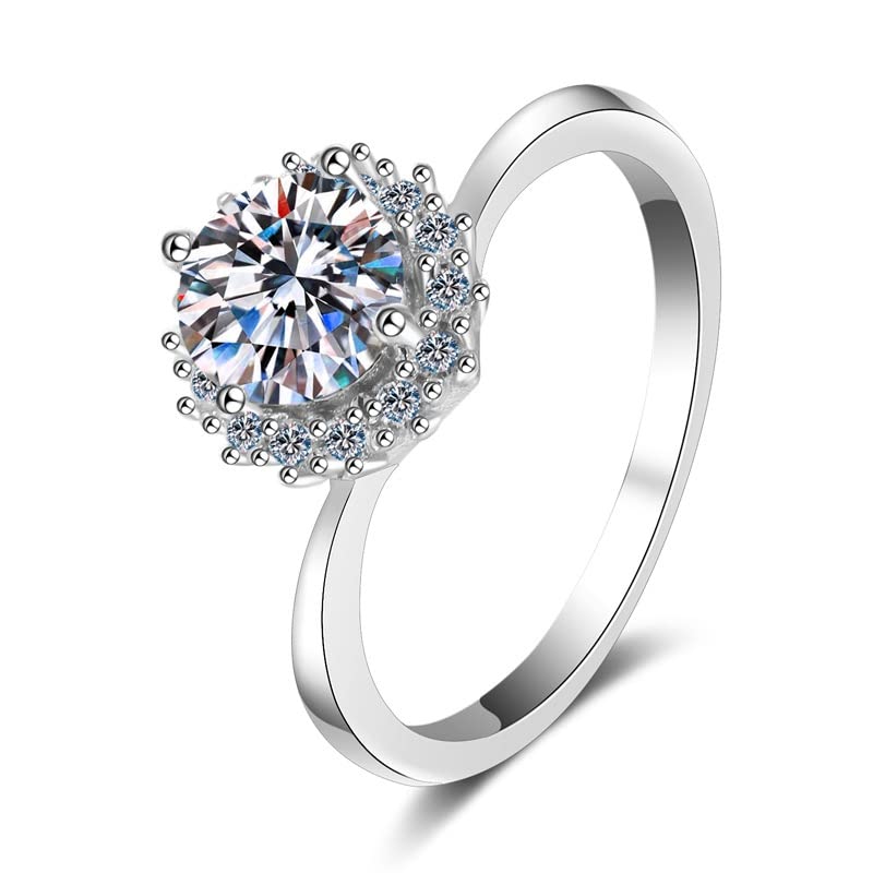 Bague moissanite 1ct argent cadeau anniversaire idéal couronne StarGems
