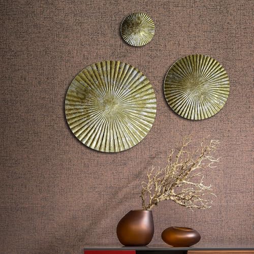 Image of Artemade Iron Decorative Wall Hanging Three Plate Wall Art Art Sculpture Wall Mounted Home Decor Wall Arts For Living Room Bed Room (40 X 40 Cm, Pack Of 1)