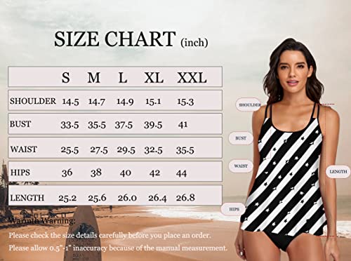 Omichic Modest Tankini Sets For Women's Swimsuits 2 Piece Athletic Bathing Suits Flowy Tank Top With Bikini Bottom Red Floral #TOP3