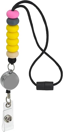 Cordones para profesores para tarjetas de identificación para mujeres, cordones de silicona para soporte de tarjetas de identificación y cadena de