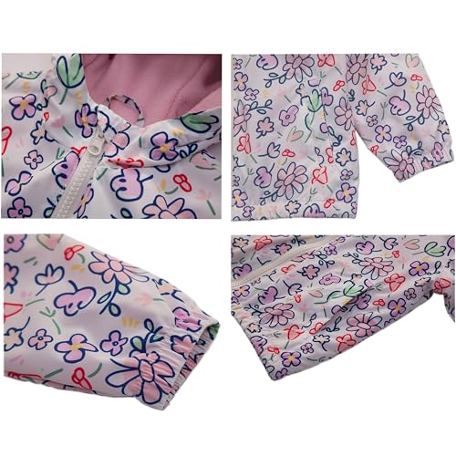 Rokka&Rolla Toddler Girls' Water-Resistant Fleece Lined Windbreaker Transitional Jacket4