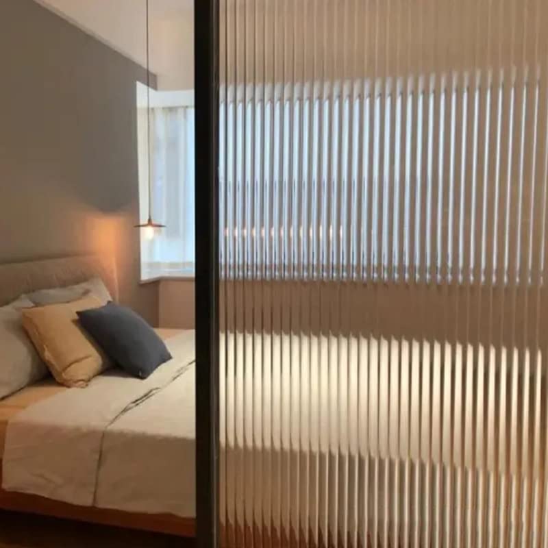 Folia szklana Reeded Glass Window Film Privacy Matowe okno 3D Dekoracyjne naklejki na okna Nieprzylepny Łazienka Salon(60x100cm)