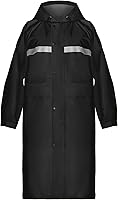 Coralrain Long Hooded Waterproof Rain Poncho Jacket - 15000mm Safety Raincoat for Men Women, Tear-Resistant Outdoor Gear