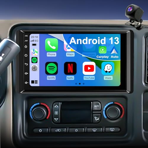 5Gwifi 64G Car Radio for Chevy Silverado 1500/2500/3500 2003-2006 GMC Sierra 1500/2500/3500 2003-2006 Impala 2000-2005 7 Suburban Hummer H2 Stereo Touch Screen Wireless Carplay Android Auto GPS