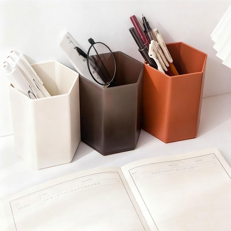 Practical Plastic Pen Holder with Multiple Colors Available for Desktop Storage image 4