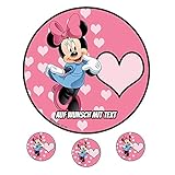 Tortenaufleger Geburtstag Tortenbild Zuckerbild Oblate Motiv: Disney Minnie Maus 01 (Zuckerpapier)