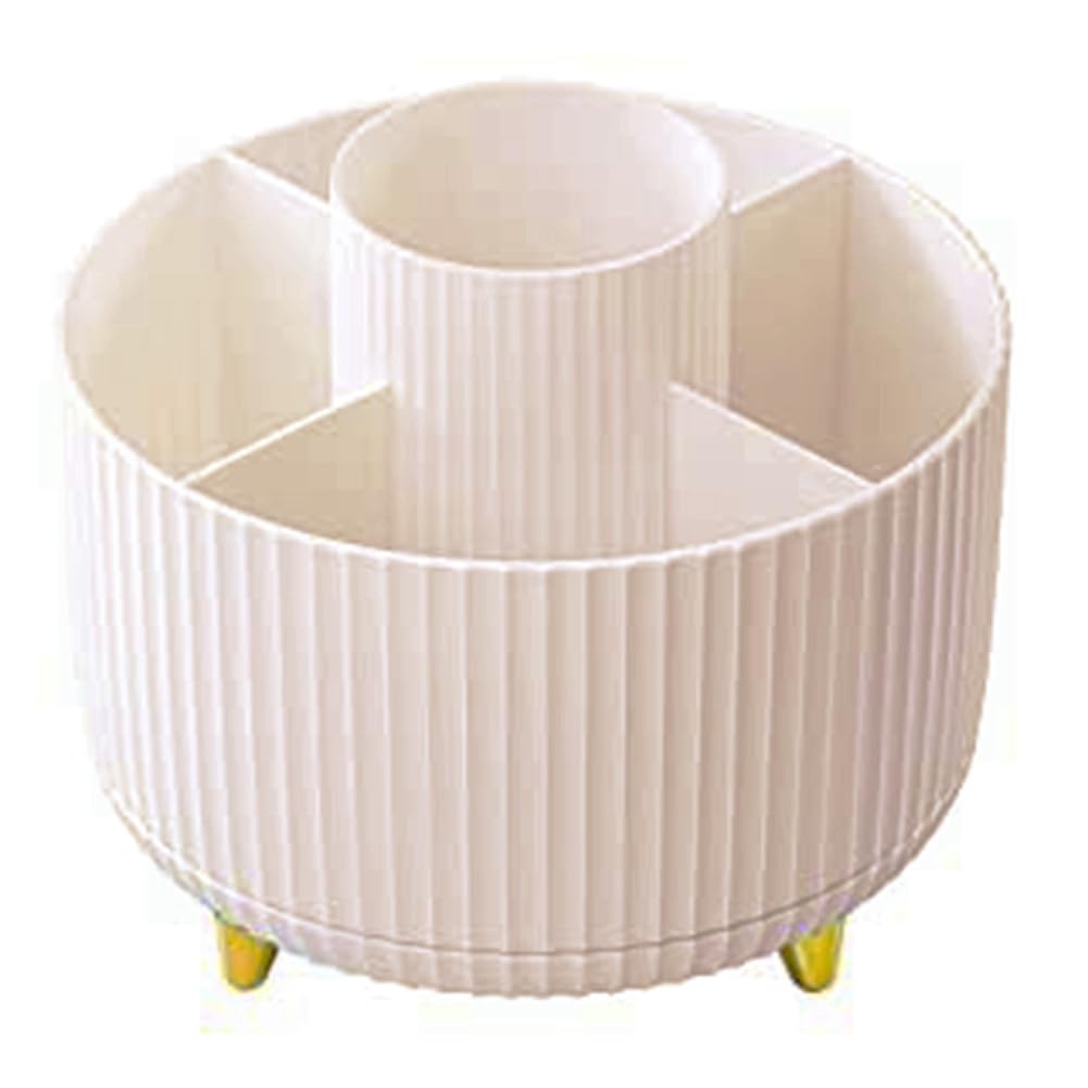 Osmond 360° Rotating Pencil Pen Holder Cup, Desk Accessories, 5 Slot Make Up Brushes Cup
