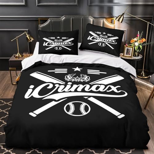 Housse de couette baseball hypoallergénique et résistante 200x200 cm