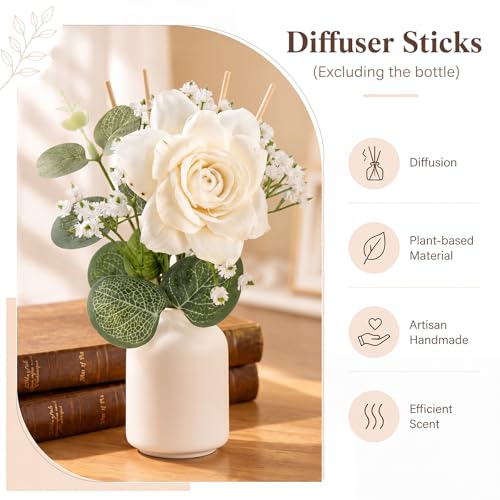 Difusor de aromaterapia XunYee con 33 piezas de flores y varillas miniatura 2