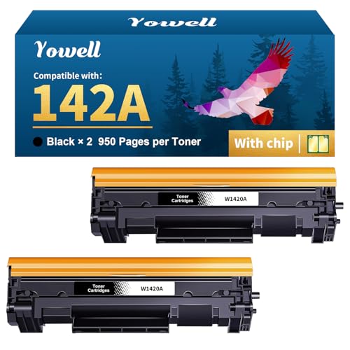 Pack de 2 toners 142A W1420A noir avec puce Yowell pour imprimante HP LaserJet M110w et MFP M140w