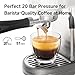 HiBREW Espresso Machine 20 Bar, Semi-Automatic Cappuccino Maker with Milk Frother for Latte Art, Adjustable Temperature & Water Volume, with Display, Pressure Gauge & Stainless Steel Body