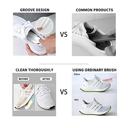 Andiker Professional Cleaning Shoe Brush, Multifunctional Long Handle Shoe Brush Cleaner, Hangable Soft Bristle Shoes Cleaning Scrubber (White) #TOP4