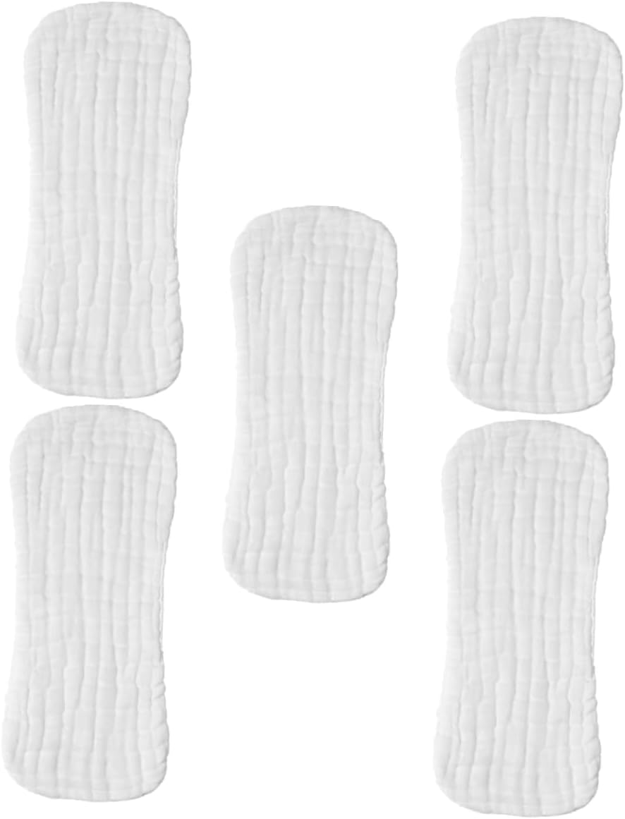 5pcs Cloth Diapers Washable Liners and Burp Cloths Muslin for Newborns Soft and Breathable Cotton Diapers