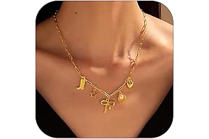 Handmade Bow Cowboy Pearl Pendant Charm Necklace