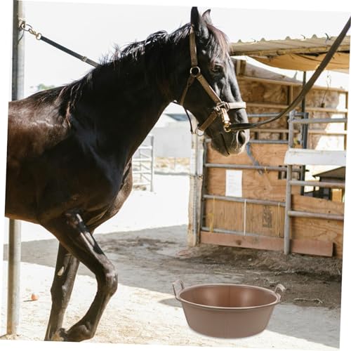 SEWOART Tigela De Alimentação De Cavalos Barril De Água Balde De Alimentação De Cavalos Com Alça Ali