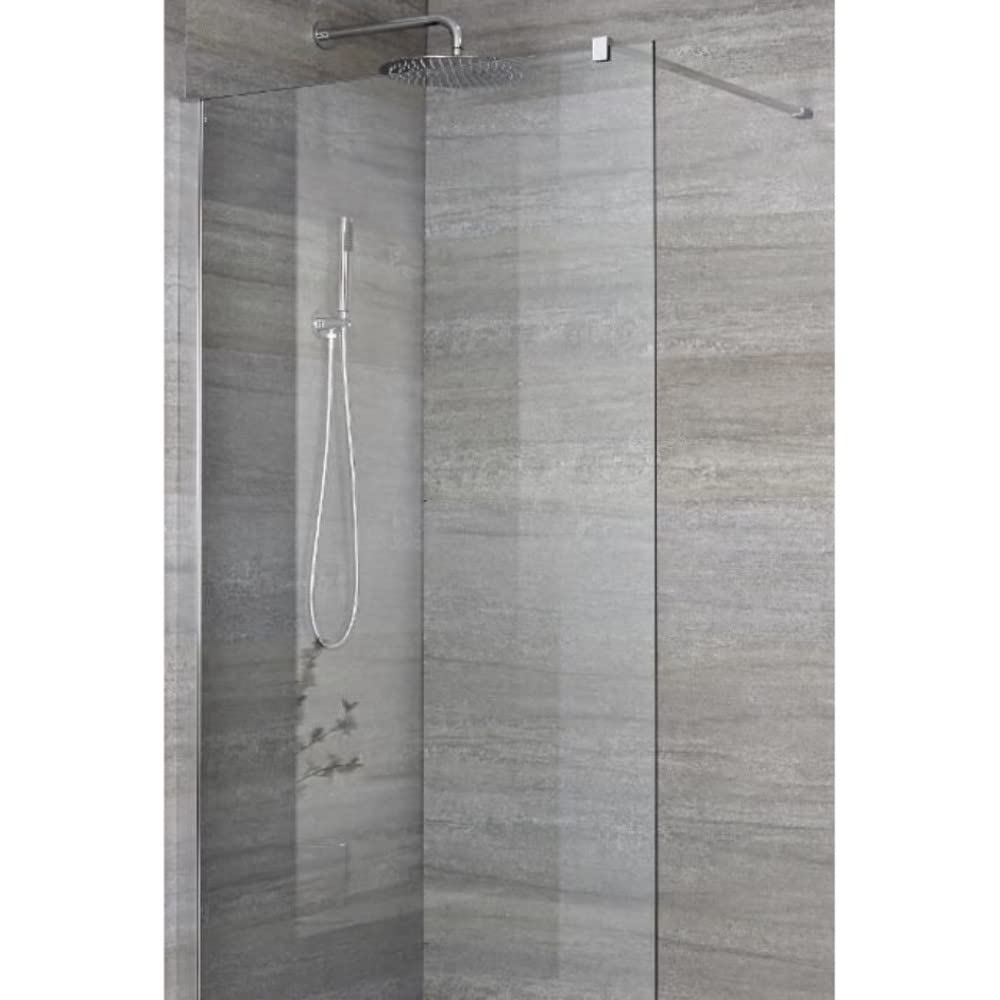 Milano Portland Chrome Shower Enclosure 1200mm Linear Drain - 700mm