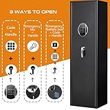 MAAOBR 8-10 Rifles Gun Safe, Security Lockable Shotgun Rifle Safe Box with Digital Keypad Lock and Emergency Keys, Gun Storage Cabinet with Built-in Storage Locker and Removable Storage Shelf - Image 3