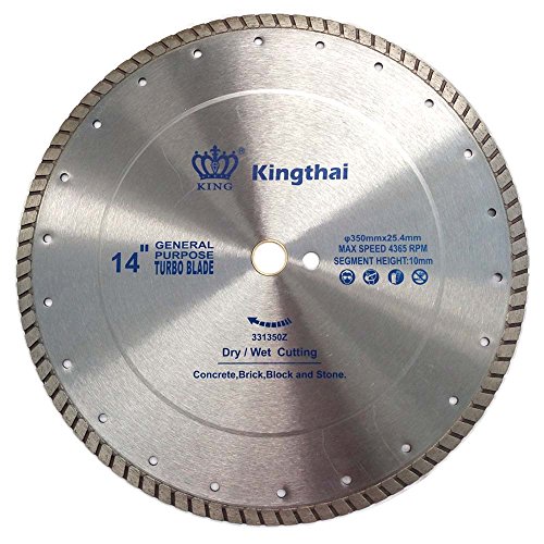 Kingthai 14 Inch Turbo Continuous Rim Concrete Diamond Saw Blade with 1