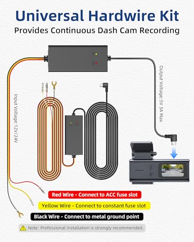 Dash Cam Hardwire Kit USB C – Acc Power Cable with 24H Parking Mode & Low Voltage Protection, Compatible with Redtiger, Wolfbox, Vanture and Most Dash Cameras, 4 Fuse Tap Sets - image 8